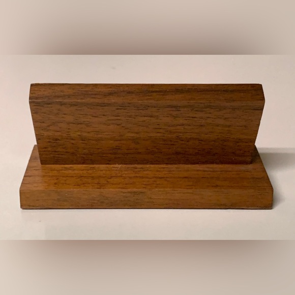 1970s Vintage Solid Walnut Wooden Work Office Desk Sign Plaque - Picture 5 of 16